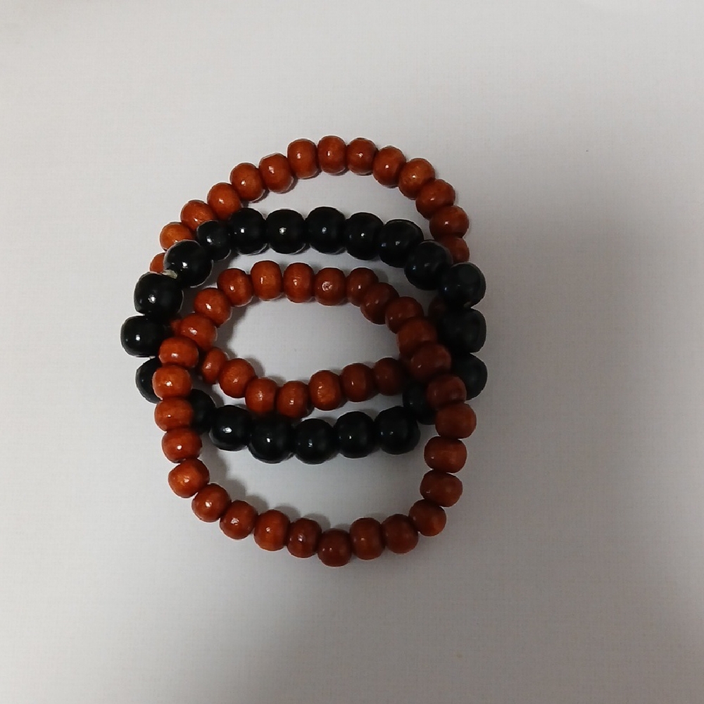 Man Brown and Black Beaded Bracelets